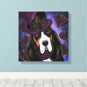 STEAMPUNK Basset Hound Leinwanddruck