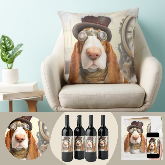 Steampunk Basset Hound Seidenpapier (Von Creator hochgeladen)