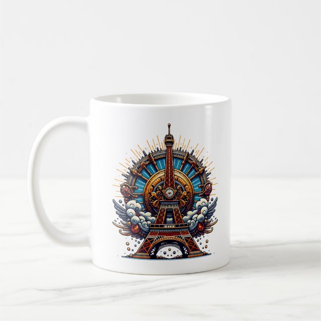 Steampunk Bastille Day Eiffel Tower Kaffeetasse (Links)