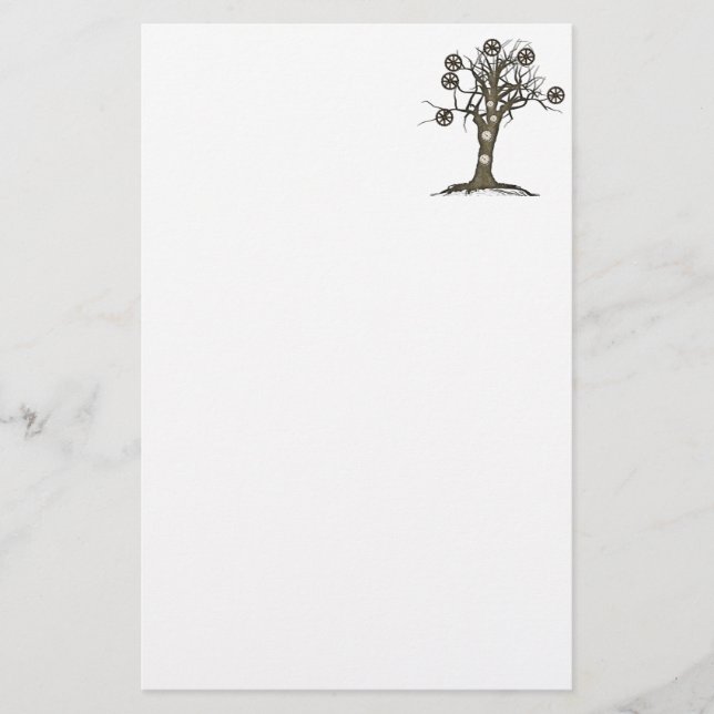 Steampunk-Baum Briefpapier (Vorderseite)