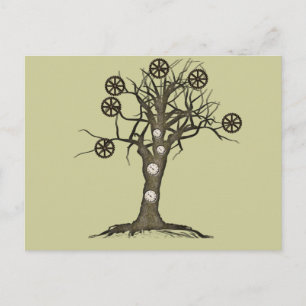 Steampunk-Baum Postkarte