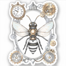 Steampunk Bee Insect Honey Bees Sticker Robotic