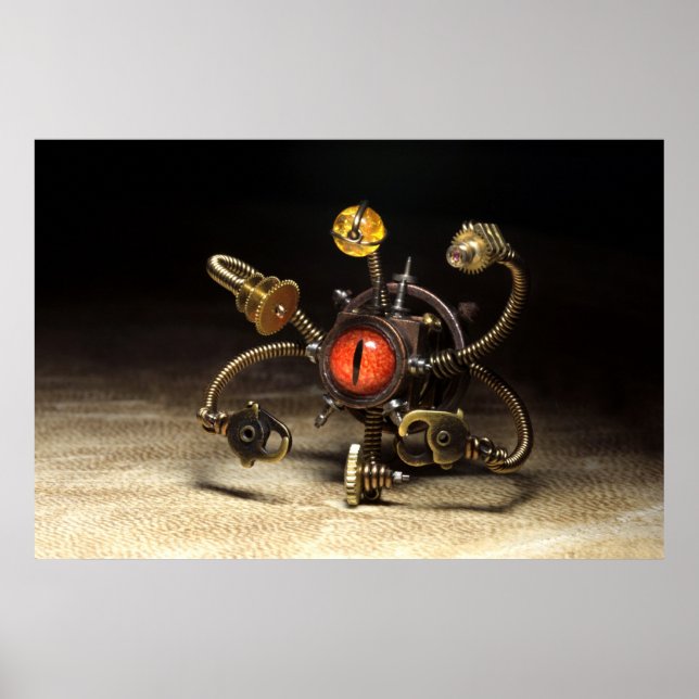 Steampunk Beholder Robot Poster (Vorne)