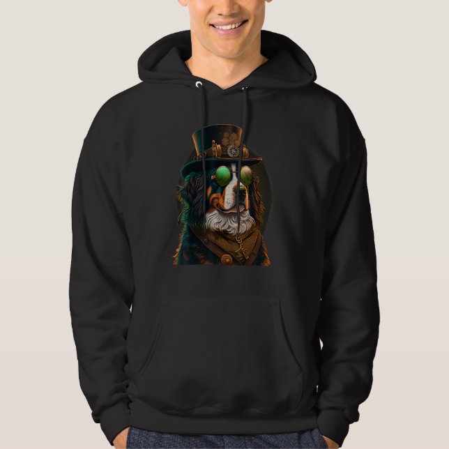 Steampunk Bernese Mountain Dog 1 Hoodie (Vorderseite)
