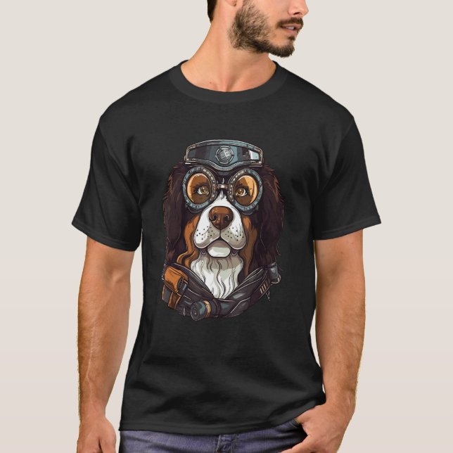 Steampunk Bernese Mountain Dog T-Shirt (Vorderseite)