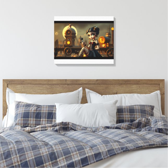 Steampunk Betty Leinwanddruck (Insitu (Schlafzimmer))