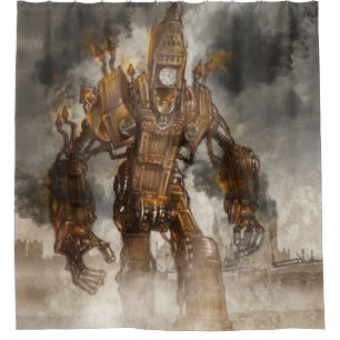 Steampunk Big Ben Duschvorhang
