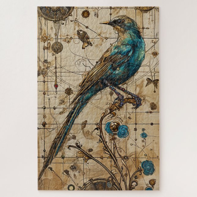 Steampunk Bird Art Schwierigkeit (Vertikal)
