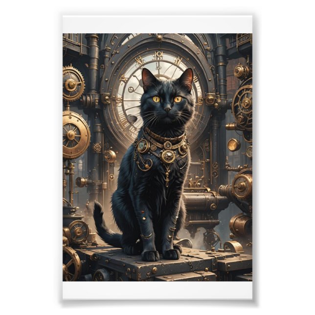 Steampunk Black Cat 1 Fotodruck (Vorne)