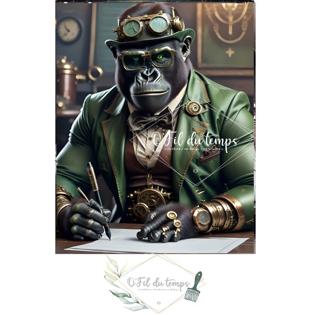 Steampunk Black Gorilla Big Boss 2 Seidenpapier (Von Creator hochgeladen)