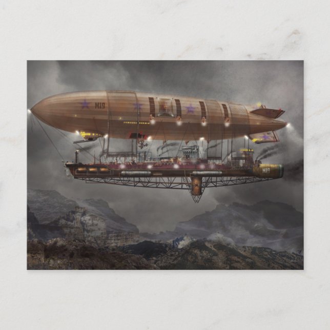 Steampunk - Blimp - Luftschiff Maximus Postkarte (Vorderseite)