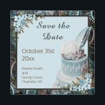 Steampunk Blue Floral Wedding Save the Date Magnet<br><div class="desc">Steampunk Blue Floral Wedding Save the Date Magnet Moderne Eleganz mit einer unkonventionellen Drehung</div>