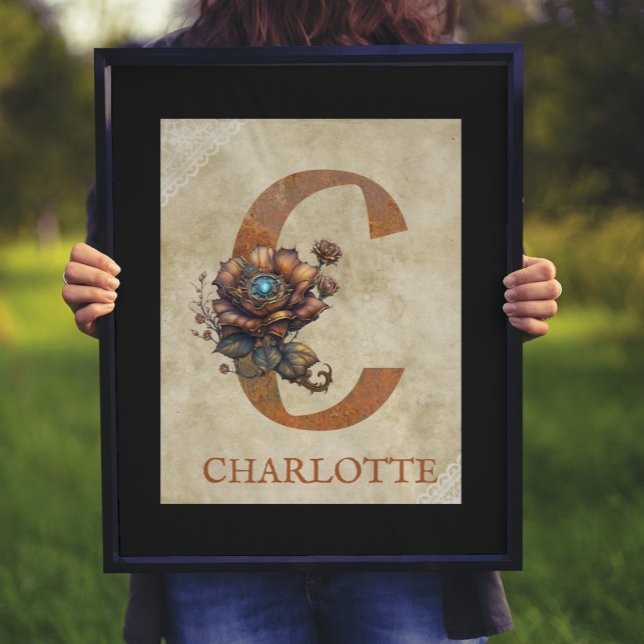 Steampunk-Blumen-Initiale C Poster (Von Creator hochgeladen)