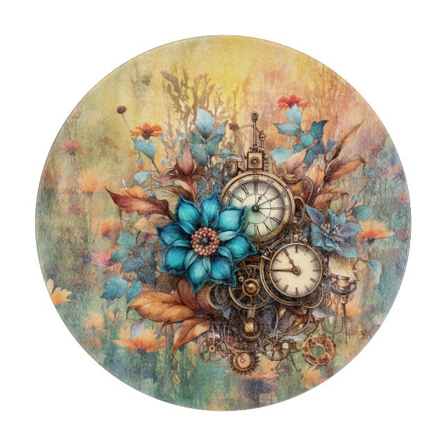 Steampunk-Blumen Schneidebrett (Vorderseite)