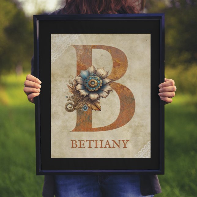 Steampunk-Blumenbuchstabe B Poster (Von Creator hochgeladen)