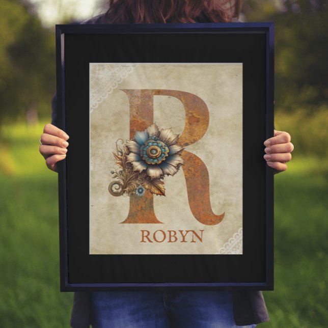 Steampunk-Blumenbuchstabe R Poster (Von Creator hochgeladen)