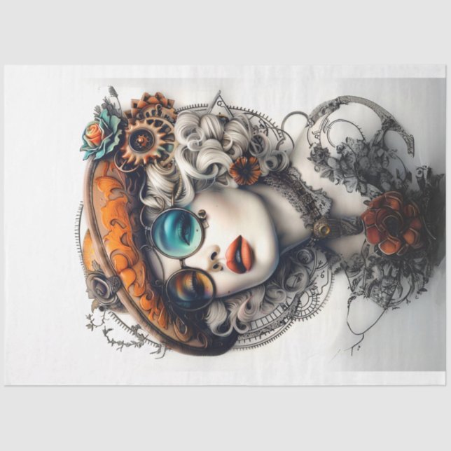 Steampunk Boho Adventurous Cassandrea Decoupage Seidenpapier (Vorderseite)