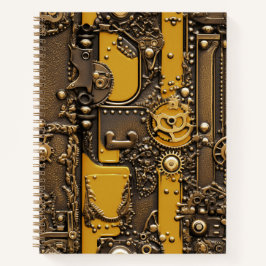 Steampunk Book Industrial Yellow Notizbuch