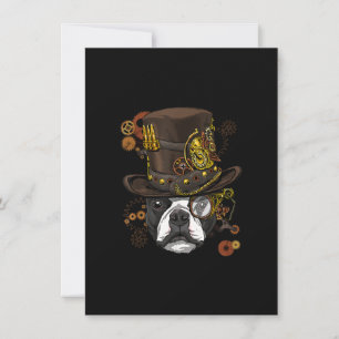 Steampunk Boston Terrier Hundeshirt Steampunk Love Dankeskarte