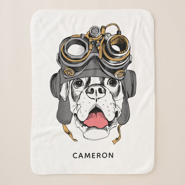 Steampunk Boxer | addieren Ihren Namen Sherpadecke (Vorderseite)