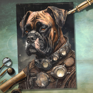 Steampunk Boxer Dog 2 Dekoupage Paper Seidenpapier