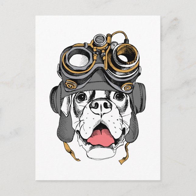 Steampunk Boxer Postkarte (Vorderseite)
