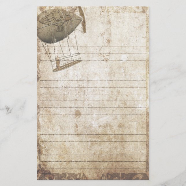 Steampunk Briefpapier - wo Gedanken Flug nehmen (Vorderseite)