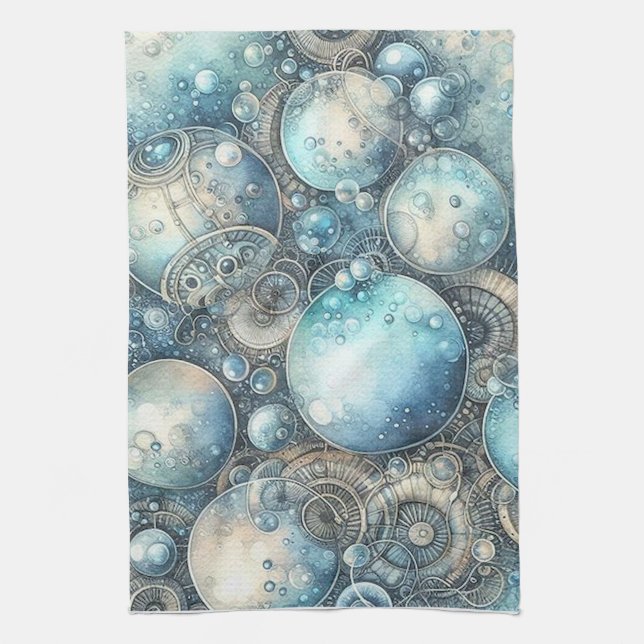 Steampunk Bubbles Serviette de cuisine (Vertical)
