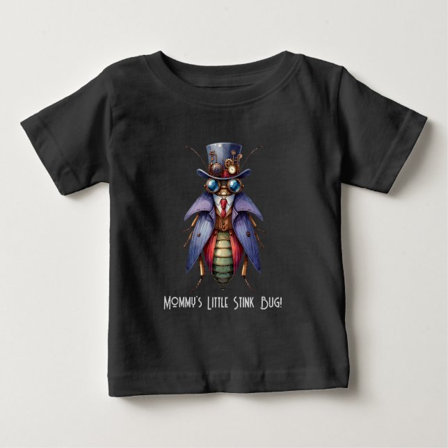 Steampunk Bug - Mommy's Little Stink Bug! Baby T-shirt (Vorderseite)