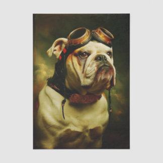 Steampunk Bulldog Aviator Portrait FC4R Decoupage Seidenpapier