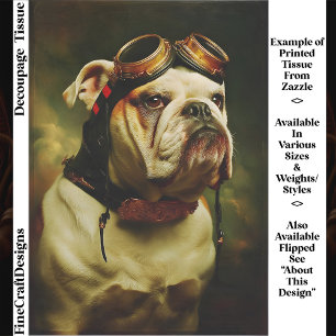 Steampunk Bulldogge-Aviator-Porträt FC4R Decoupage Seidenpapier