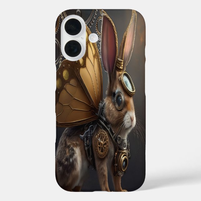 Steampunk Bunny iPhone 16 Hülle (Rückseite)