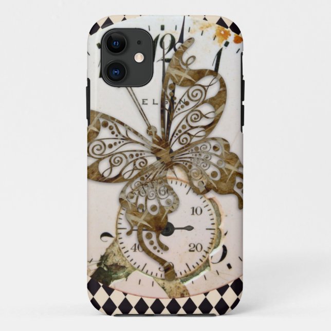 Steampunk Butterfly Round Case-Mate iPhone Hülle (Rückseite)