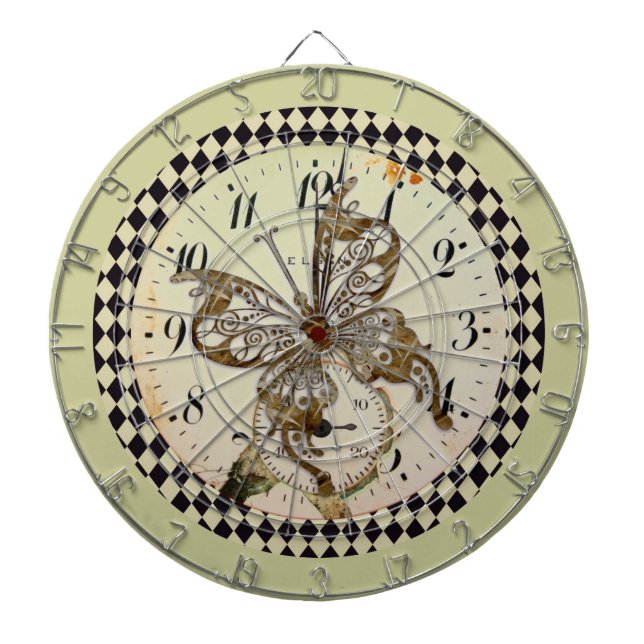 Steampunk Butterfly Round Dartscheibe (vorne)
