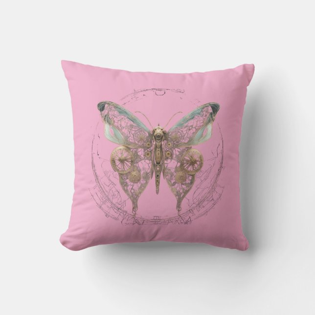 Steampunk Butterfly Shirt Kissen (Vorderseite)