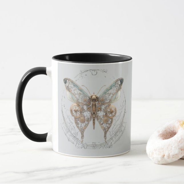 Steampunk Butterfly Shirt  Tasse (Mit Donut)