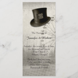 Steampunk Carnival Top Hat Wedding Program Programm