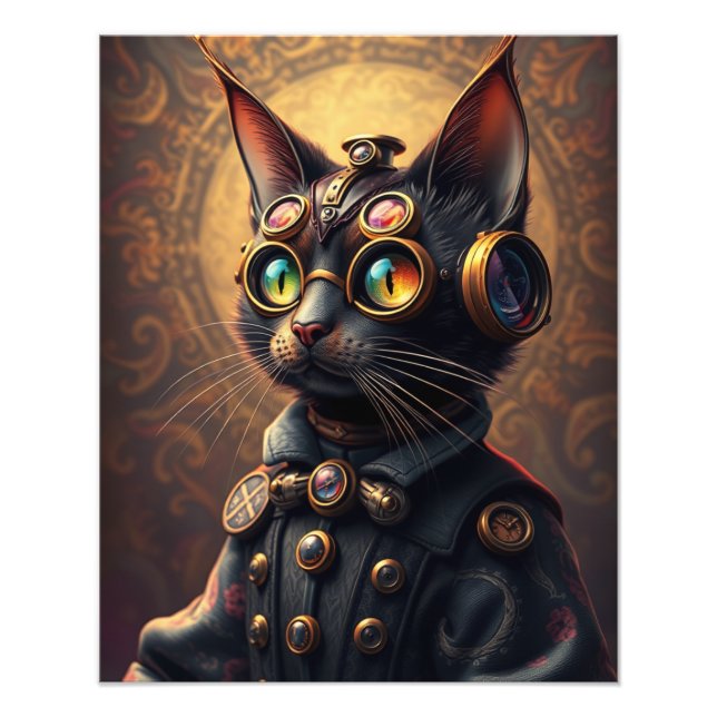 Steampunk Cat Fotodruck (Vorne)