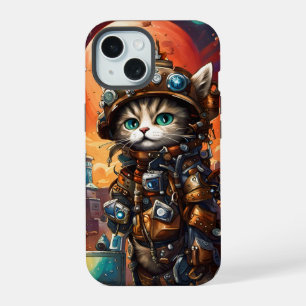 Steampunk Cat I iPhone 15 Hülle