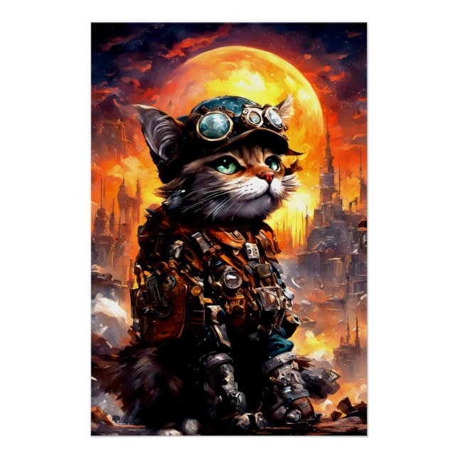 Steampunk Cat II Poster (Vorderseite)