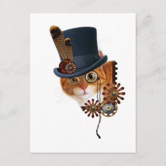 Steampunk Cat Postkarte