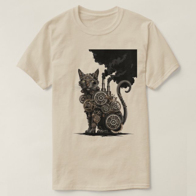 Steampunk Cat T-Shirt (Design vorne)