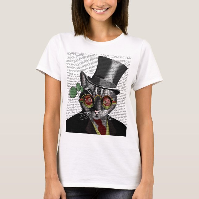 Steampunk Cat - Top Hut und rot-gelbe Brille (Vorderseite)