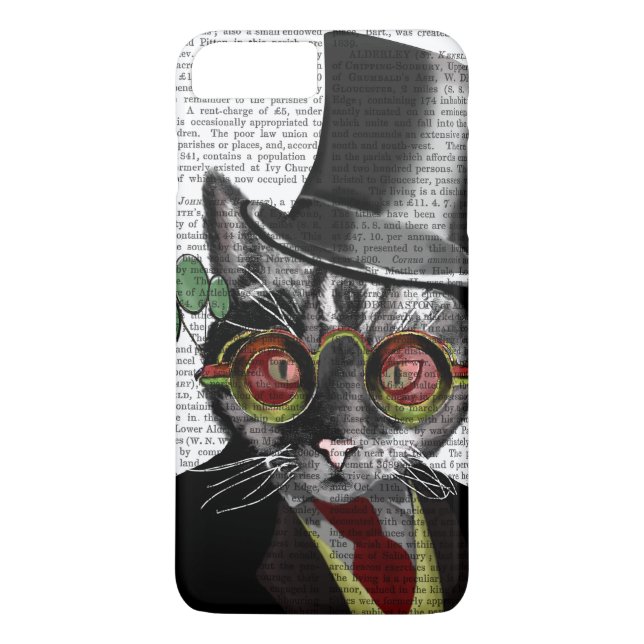 Steampunk Cat - Top Hut und rot-gelbe Brille Case-Mate iPhone Hülle (Rückseite)