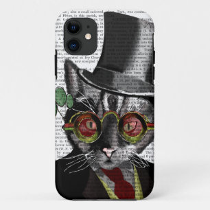 Steampunk Cat - Top Hut und rote gelbe Brille Case-Mate iPhone Hülle