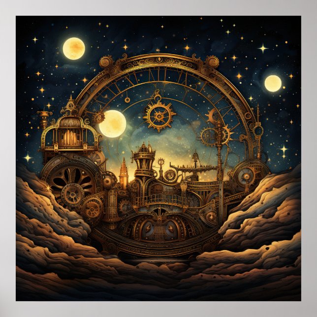 Steampunk Celestial Art Poster (Vorne)