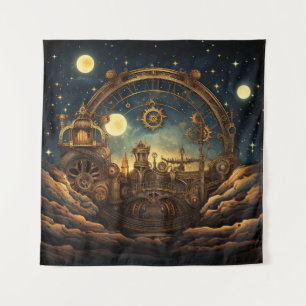 Steampunk Celestial Art Tapestry Wandteppich