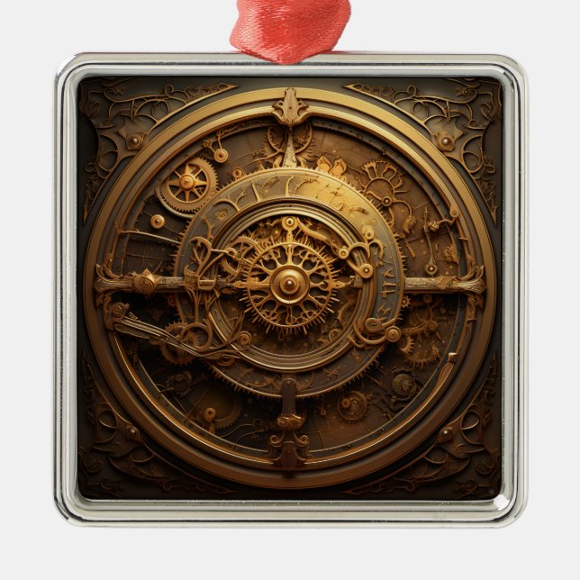 Steampunk Celestial Ornament Aus Metall (Vorne)