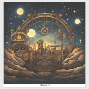 Steampunk Celestial Vinyl Sticker