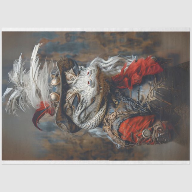 Steampunk Charming Alligator Decoupage Seidenpapier (Vorderseite)